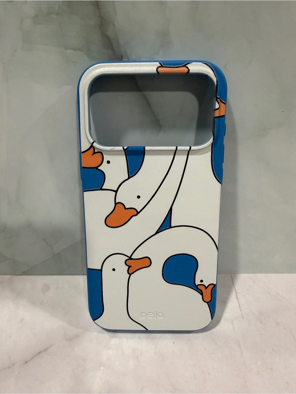 Pela iPhone 17 Pro Max Case – Goose/Duck Print Blue